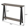 43.3 Inch Farmhouse Console Table - 2 Tier Entryway Table, MDF Sofa Table with Metal Frame, Behind Couch Table for Living Room, Hallway, Entryway - 3 of 4