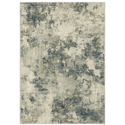 Oriental Weavers Branson BR12A Beige/ Teal Indoor Area Rug - 6'7" x 9'2"