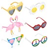 Blue Panda 12 Pack Funny Novelty Glasses - Photo Booth Props for Summer Beach Party, Hawaiian Luau Birthday Themed Party Favors - 3 of 4