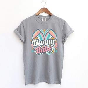 Simply Sage Market Women's Bunny Babe Colorful Ears Short Sleeve Garment Dyed Tee - 1 of 2