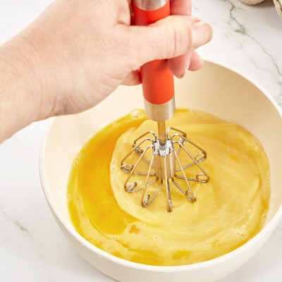 Red Stainless Steel 12-Inch Balloon Whisk with Ergonomic Handle