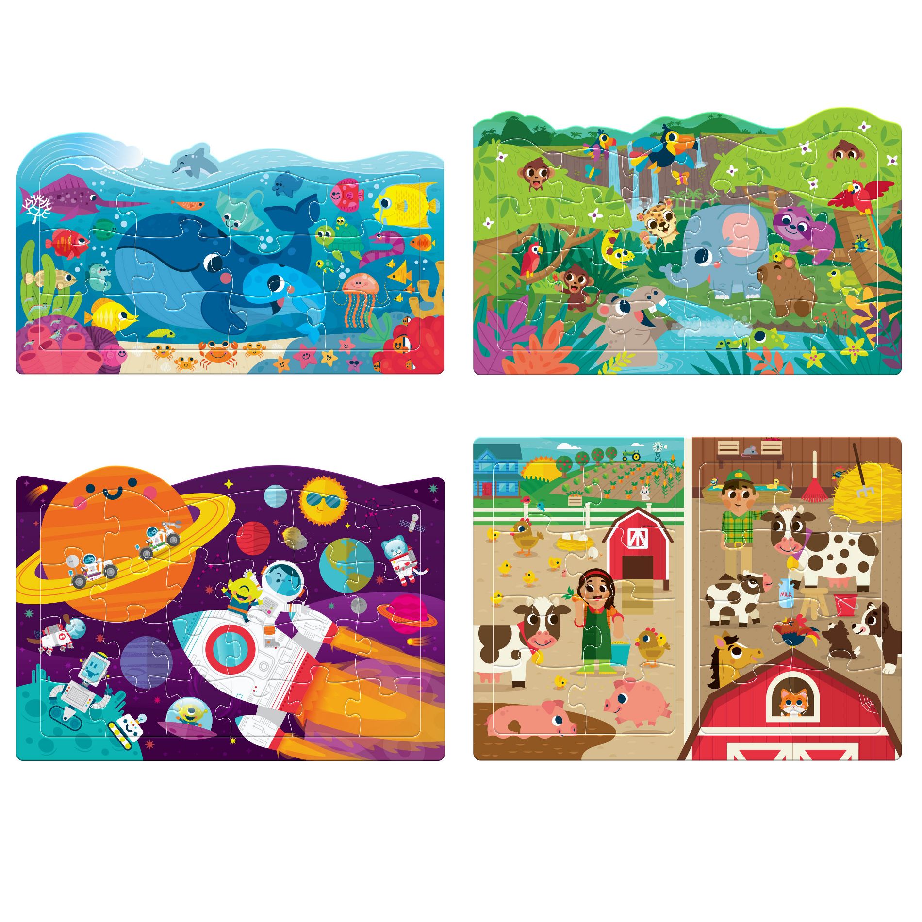 Chuckle & Roar Tray Puzzle 5-Pack - Kids Puzzle Set Ages 3+