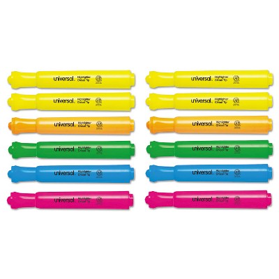 UNIVERSAL Desk Highlighter Chisel Tip Assorted Colors 12/Set 08867