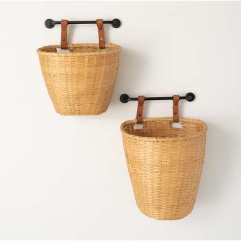 Sullivans Woven Wall Storage Basket Set of 2, 12.5"H & 9"H Brown