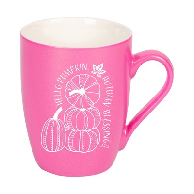 Elanze Designs Hello Pumpkin Autumn Blessings Princess Pink 10 ounce New Bone China Coffee Cup Mug