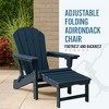 Trapper’s Peak Adjustable Folding Adirondack Chair with Footrest and Backrest, Blue – Outdoor Lounge Seat for Patio and Deck Furniture - 2 of 4
