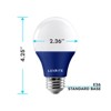 Luxrite A19 LED Blue Light Bulb, 60W Equivalent, Non-Dimmable, UL Listed, Indoor Outdoor, Porch, Christmas, Decoration, E26 Standard Base 3 Pack - 4 of 4