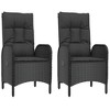 vidaXL 5-Piece Patio Dining Set – Black Poly Rattan Recliner Chairs with Cushions & Acacia Wood Table – Modern Outdoor Furniture for Garden/Deck - 4 of 4
