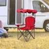Gymax Folding Beach Chair Heavy Duty Camping Chair Outdoor Patio Seat with Cup Holder and Carry Bag Red/Blue - 2 of 4