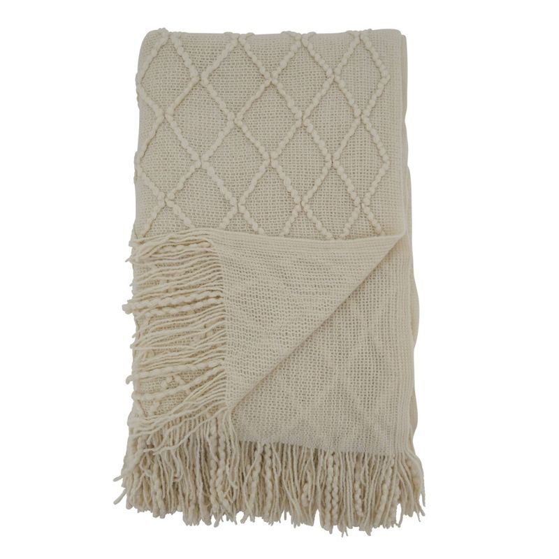 50"x60" Solid with Knitted Design Throw Blanket - Saro Lifestyle, 3 of 6