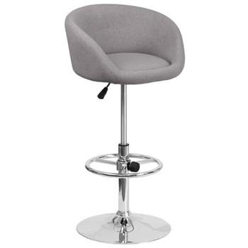 Flash Furniture Contemporary Adjustable Height Barstool with Barrel Back and Chrome Base