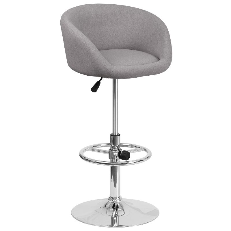 Flash Furniture Contemporary Adjustable Height Barstool with Barrel Back and Chrome Base, 1 of 12