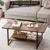 GustoWave 40.9" Small Coffee Table, Wood Coffee Table with Storage Shelf for Apartment, Office - 3 of 4