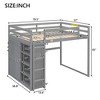 QingMoon Full Size Loft Bed, Solid Wood Loft Bed Frame, with Wardrobe, Stairs, Storage Shelves and Safety Guard for Kids, Teens and Adults - 3 of 4