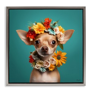 Stupell Industries Floral Chihuahua Portrait, 18" x 18" - 1 of 4