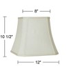 Imperial Shade Creme Small Square Cut Corner Lamp Shade 8" Top x 12" Bottom x 11" Slant x 10.5" High (Spider) Replacement with Harp and Finial - 4 of 4