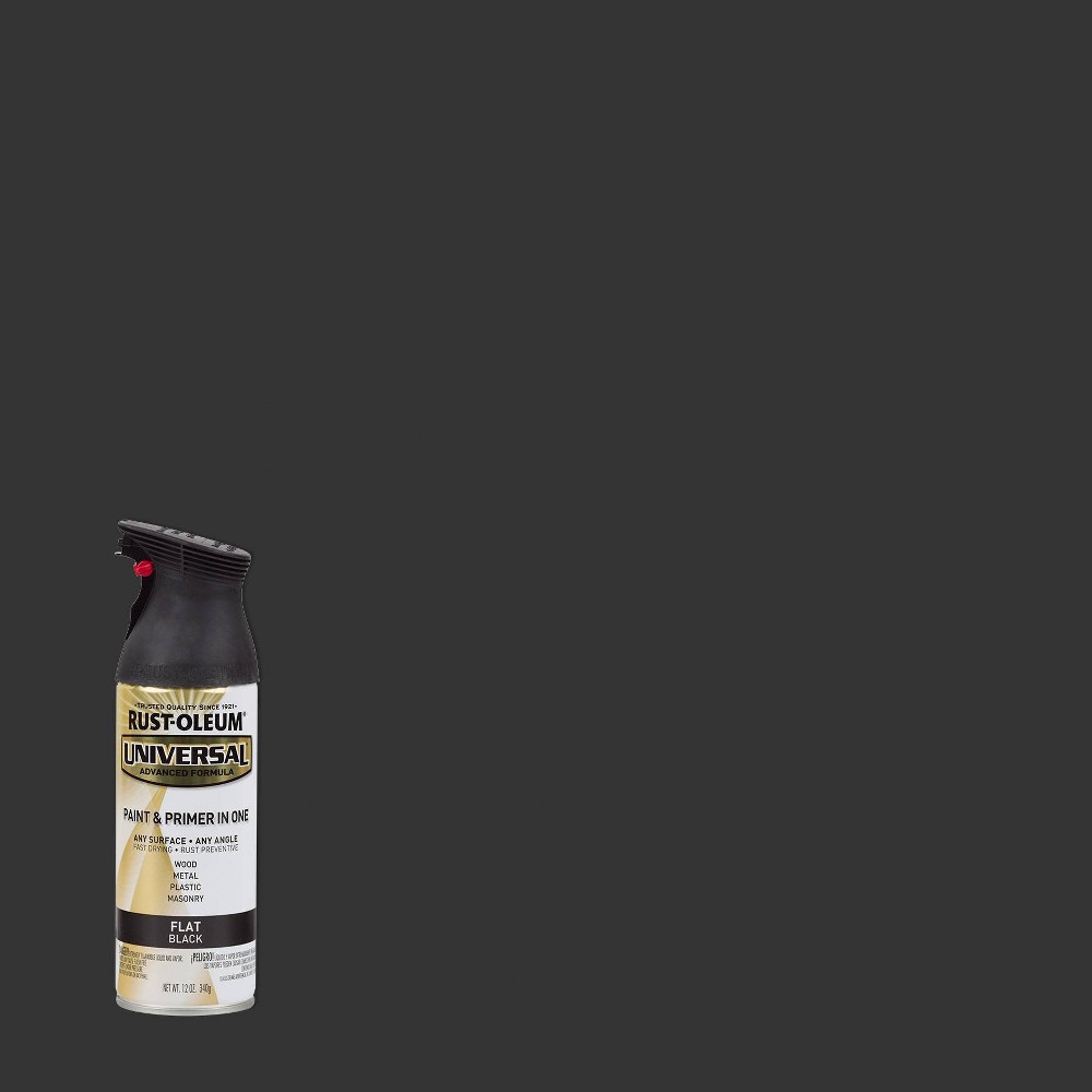 Photos - Paint / Enamel Rust-Oleum 12oz Universal Flat Spray Paint Black Flat Black 