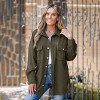 Women's Corduroy Button-Front Shacket -Cupshe - 3 of 4