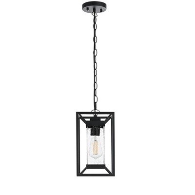 Elegant Lighting Willington 7 inch Outdoor Pendant in Black