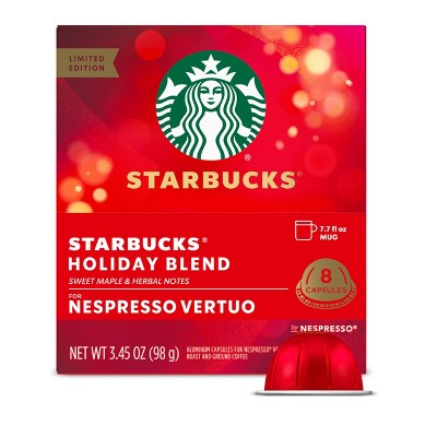 Starbucks by Nespresso Medium Roast Holiday Blend Coffee (50-count Single Serve Capsules, Compatible with Nespresso Original Line System)