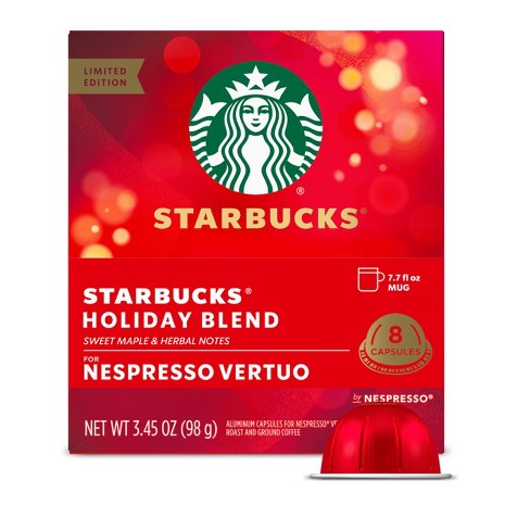 Starbucks By Nespresso Vertuo Line Holiday Blend Medium Roast Coffee 8ct 3.45 Oz Target