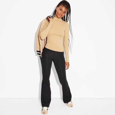 Women s Game Day Long Sleeve Mock Turtleneck T shirt Wild Fable Gold Xxs Target