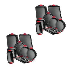 NutriChef Deluxe Oven Non Stick Gray Carbon Steel 8 Piece Bakeware Set (2 Pack) - 1 of 4
