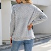 Women's Multicolor Mix Knit Sweater Cardigan with Pockets Color Block Outline Open Front Sweater Casual Long Sleeve Button Coats Outerwear - 2 of 4