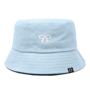 Dalix Bow Embroidered Cotton Bucket Hat Outdoor Bucket Womens - 1 of 4