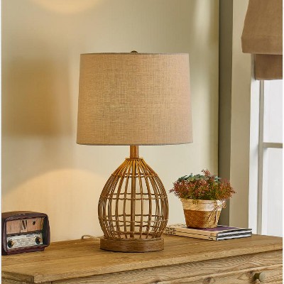 Maxax 26" Glass Table Lamp, 3 Way Dimmable Brass Gold Bedside Lamp with USB A+C Charging Ports for Nightstand End Table