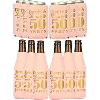 Meant2tobe 50th Birthday Can Cooler - Pink - 12 Piece