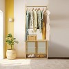 Artloge 66 Inch Tall Heavy Duty Bamboo Clothes Rack Garment Rail Stand for Indoor with Storage Cabinet Closet Wardrobe for Living Room Bedroom - 3 of 4