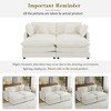 149.6" Modern Sofa Modular Sofa Couch Upholstered Corduroy L-Shape Sectional Sofa with Side Storage Pockets for Living Room, Beige - 4 of 4