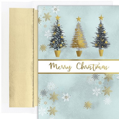 JAM Paper Christmas Cards & Envelopes Set 7 6/7x5 5/8 Christmas Tree Trio 526937200