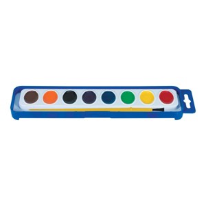 Kaplan Early Learning 8 Watercolor Paint Trays with Brush - Set of 12 - 1 of 2