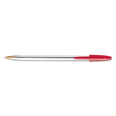 Bic Cristal Xtra Smooth Ballpoint Stick Pen Red Ink 1mm Medium Dozen Ms11rd  : Target