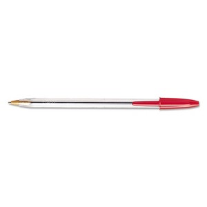 Bic Cristal Xtra Smooth Ballpoint Stick Pen Red Ink 1mm Medium Dozen MS11RD - 1 of 4