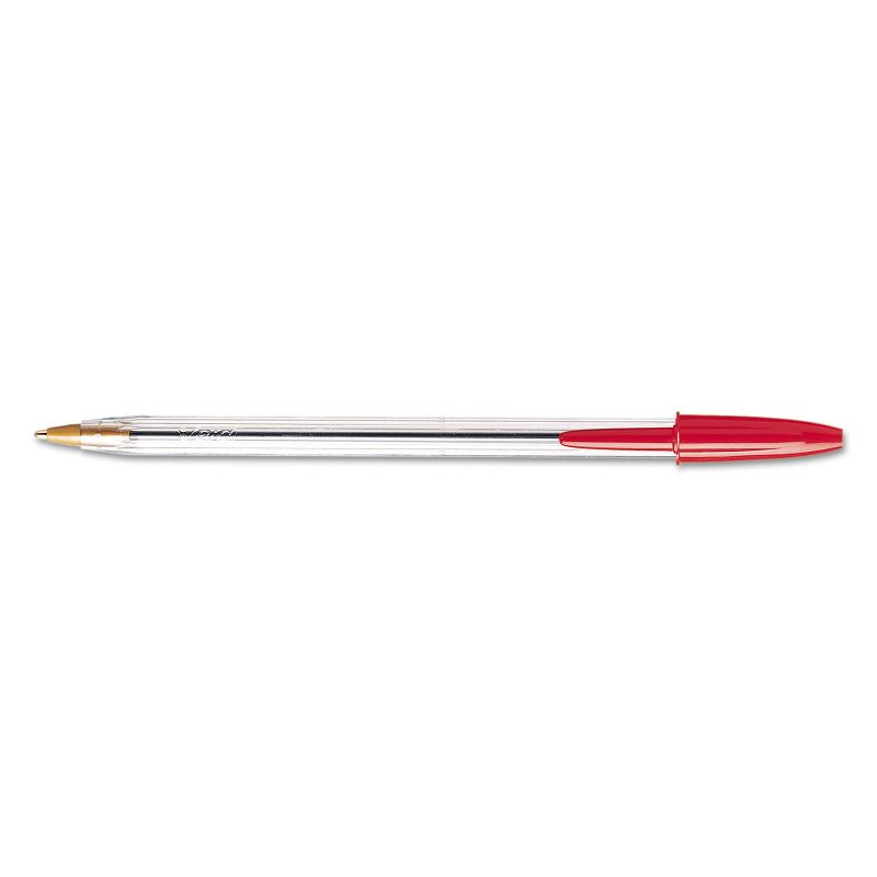 Bic Cristal Xtra Smooth Ballpoint Stick Pen Red Ink 1mm Medium Dozen MS11RD, 1 of 5