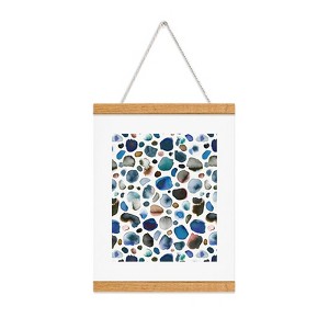 Ninola Design Watercolor Stains Blue Gold Art Print and Hanger - Society6 - 1 of 2