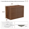 APRILSOUL Bathroom Vanity, Mid-Century Wall Mounted Floating Cabinet with 2 Closing Doors, Wood Grain Texture, Walnut - 2 of 4