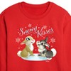 Disney Christmas - Snowy Bunny Kisses Cropped Long Sleeve Crew Neck Sweatshirt - Red - X-Large - 2 of 3