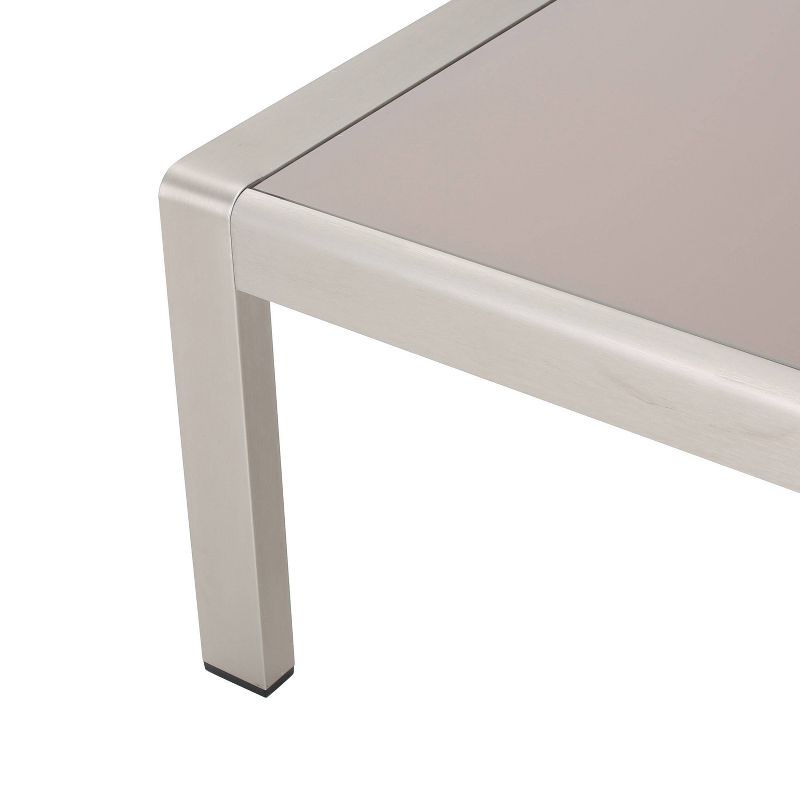 Aviara 2pc Aluminum Patio Loveseat & Coffee Table Set - Gray - Christopher Knight Home, 6 of 13