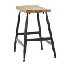 Industrial Metal Counter Height Barstool Black - Olivia & May: Sturdy Frame, Fixed Seat, No Assembly Required - 2 of 4