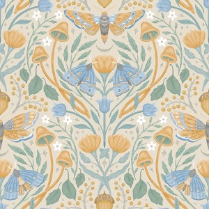 RoomMates Enchanted Forest Damask Orange Peel and Stick 1pc Wallpaper - 1 of 4