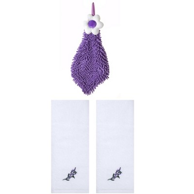 REGALWOVEN 3 Pcs Bathroom Home Decor Cotton Soft Absorbent Floral Hand Towel