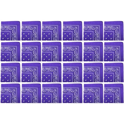 24 Pack Cotton Bandanas Paisley Design Bulk Set for Events, Crafts, Teams