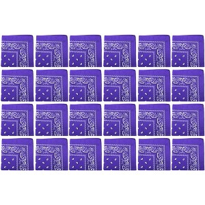 24 Pack Polyester Paisley Bandanas Bulk Pack for Group Activities - 1 of 4