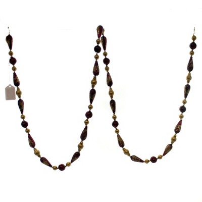 Christina's World 72.0" Gold And Plum Sphere Garland Czech Beads  -  Banners And Garlands
