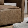 PAGED Modern Swivel Accent Chair, Comfy Sofa Chair with Wood Base, Linen Blend Fabric Club Chair for Bedroom, Living Room Furniture - 4 of 4