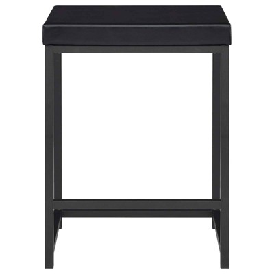 Black Faux Leather and MDF Rectangular Pub Set with 2 Chairs